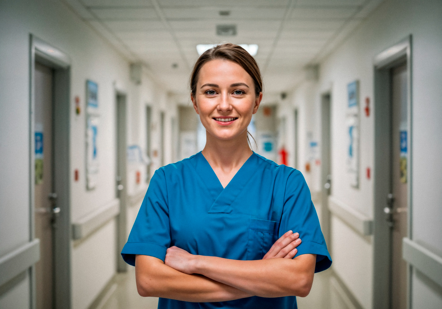 Hospitality student training in nursing and hotel service skills at Annamal Institute